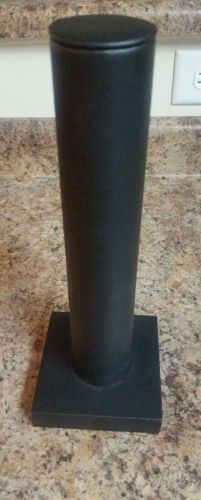 Vertical Hair Band Bagle Bracelet Display Black Faux Leather 4 1/4&#034; Dia. x 13&#034;H