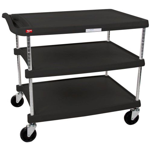 InterMetro Industries MY2030-34BL Mycart Series Black Polymer Utility Cart, 3 Sh