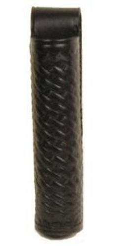 Stallion leather sld-ds-5 black basketweave open top stinger flashlight holder for sale