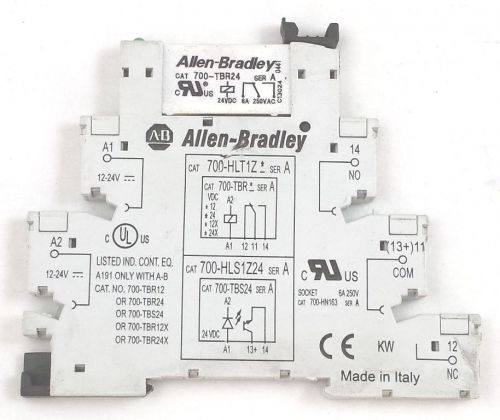 A-B 700-TBR24 2P 250V 24VDCV TERMINAL BLOCK 1N.O 1N.C RELAY