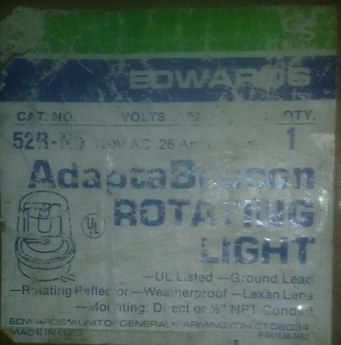 Edwards Signaling AdaptaBeacon Red Rotating Light 52R-N5 120VAC 60Hz Sirens&amp;Alar