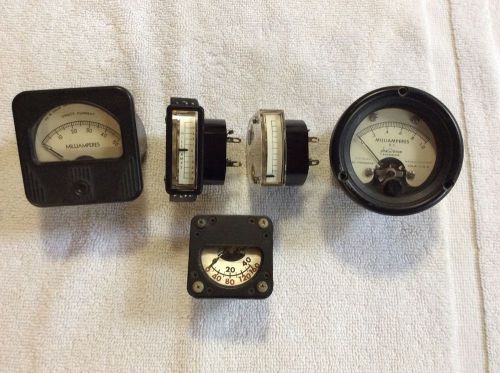 LOT OF 5 VINTAGE TEST PANEL METERS