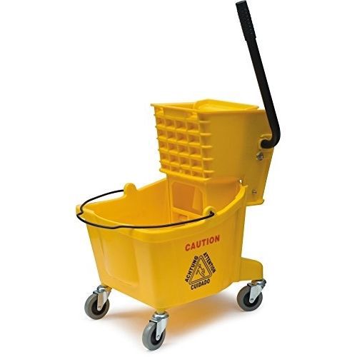 3690804 Mop Bucket with Side Press Wringer, 26 Quart / 6.5 Gallon, Y...