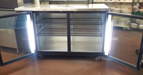 True TBB-24GAL-60G Sliding Back Door Under Bar Refrigerator LED Lit