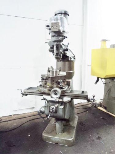 BRIDGEPORT VERTICAL MILL W/ TROYKE BRIDGEPORT ROTARY TABLE W/ 3 JAW BUCK CHUCK