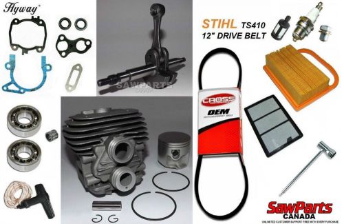 Fits STIHL TS410 CYLINDER PISTON CRANK rebuild QUALITY KIT NIKASIL 50mm and plug