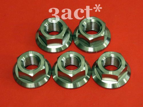 5pcs titanium/ti m10 x 1.25 pitch sprocket flange nut - honda suzuki yamaha for sale