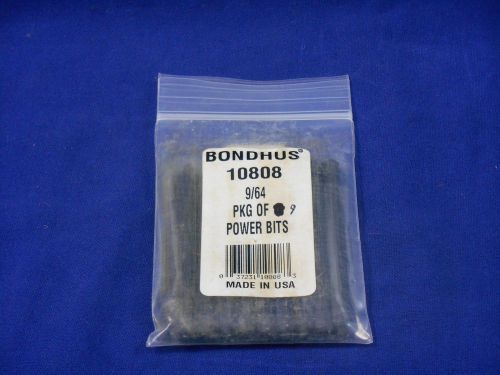 NEW Bondhus (Pack of 9) 9/64&#034; BallDriver Long Power Bits 10808 - Expedited Ship