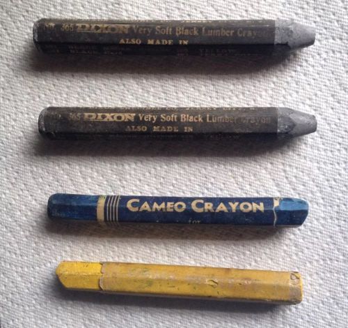 4 vintage dixon &amp; cameo lumber crayons/blue, black, yellow/#365, etc. for sale