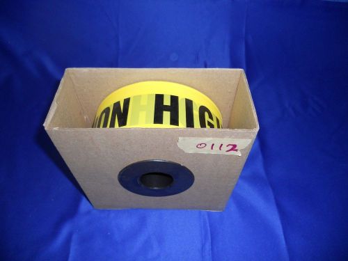 CAUTION HIGH VOLTAGE Tape BT1025DB 3&#034; X 1000 FT/ROLL Yellow/Black    0112