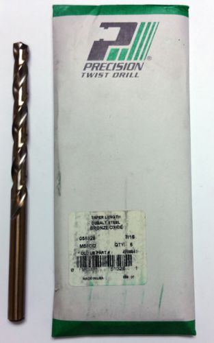 7/16&#034; COBALT TAPER LENGTH DRILL, 4-5/8&#034; LOF, 7-1/4&#034; OAL, PTD M51CO (PACK OF 6)