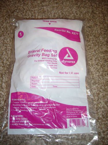 7 DYNAREX ENTERAL FEEDING BAG SETS LOCKING TIP MODEL 4277 1200 ML GRADUATED 7QTY