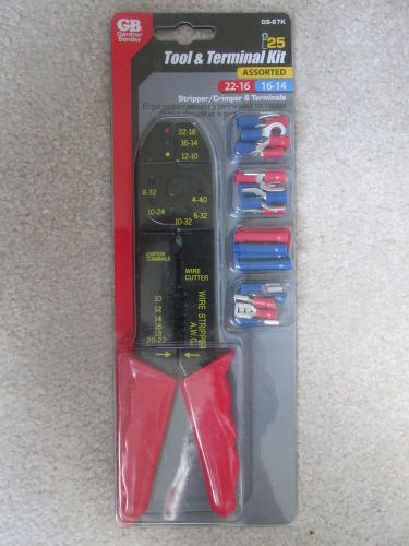 Gardner Bender GS-67K Stripper Crimper Tool and Terminal Kit New