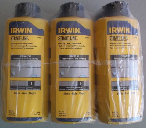 Irwin 64908 Strait-Line 8-oz Permanent Marking Chalk Jet Black 6 pack