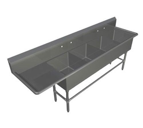 John Boos 44PB1618-1D24L Four (4) Compartment Sink (4) 16&#034;W x 18&#034; x 12&#034; (1)...