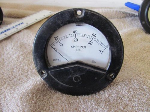 Weston A C Amperes meter 0 to 80 amps 60hz model 2534