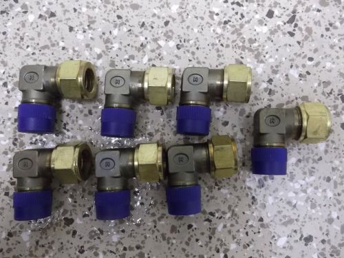 7 hoke/gyrolok 1/2&#034; x 1/2&#034; brass male elbows 8lm8 swagelok reference 810-2-8 for sale
