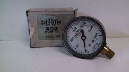 NEW OLD STOCK! DIXON BOSS 0/3000PSI LIQUID FILLED PRESSURE GAUGE GLP550