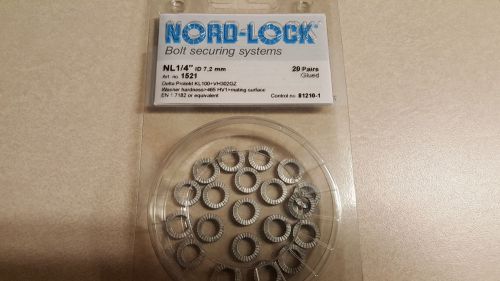 Nord-lock bolt securing systems nl 1/4&#034; # 1521 20 pairs for sale