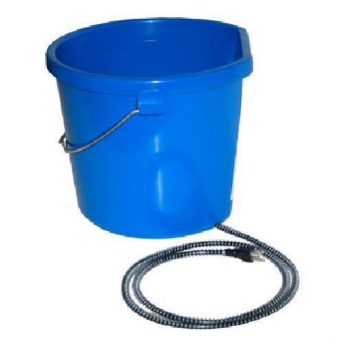 *HEATED* BLUE 5 GALLON (20 QT) PROFESSIONAL FLAT BACK BUCKET PAIL HORSE CATTLE