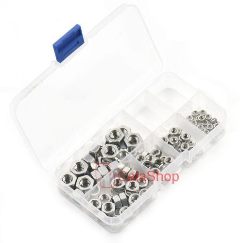 100 pcs hex nuts metric thread 304 stainless steel hex head nut m3 m4 m5 m6 m8 for sale