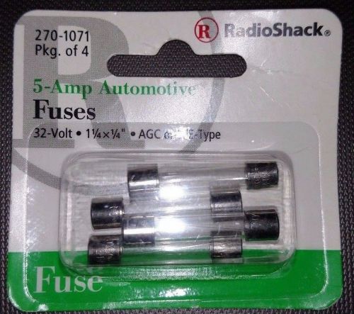 5-Amp 32 Volt Automotive Fuses - 270-1071 - AGC or SFE Type - Pkg of 4