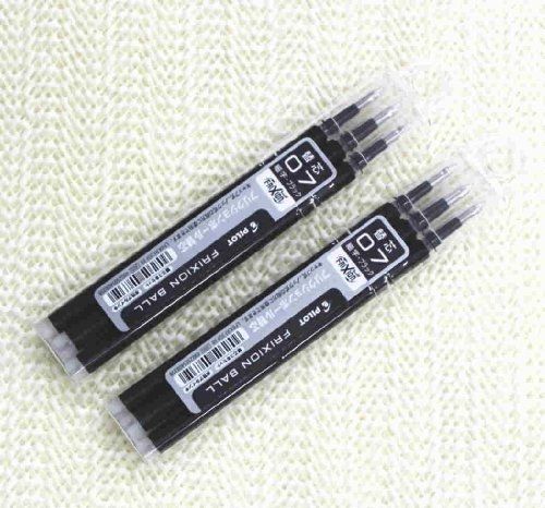 Pilot FriXion Gel Ink Pen Refill-0.7mm-black-pack of 3X2pack value Set