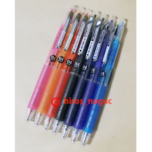 Pilot Hi-Tec-C Slim Knock 0.4 mm Gel Ink Pen 8 color set