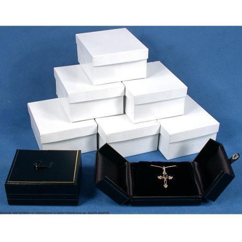 Pendant Earring Display Box Black Leatherette 6pc