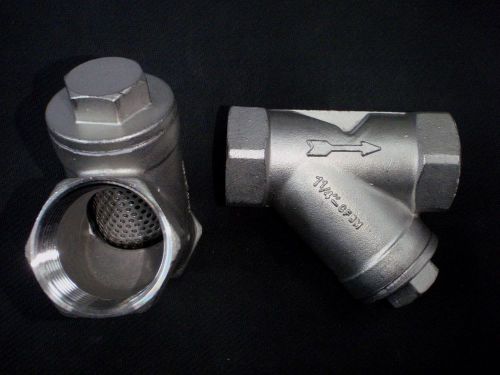 STAINLESS STEEL Y STRAINER 1 1/4&#034; NPT PIPE