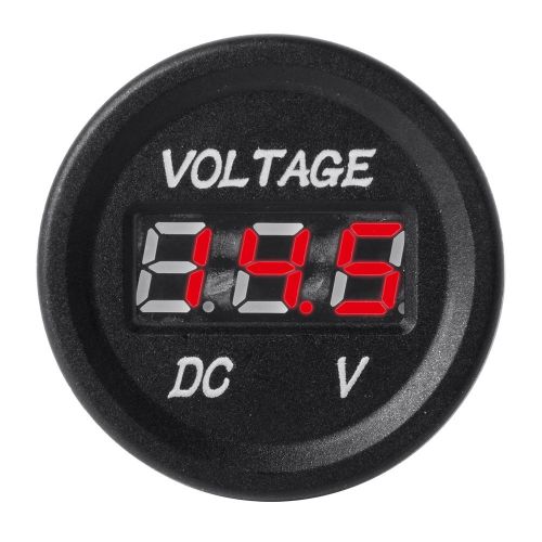 DC 12-24V Red LED Digital Display Voltmeter Round Panel for Car Motorcycle BI190