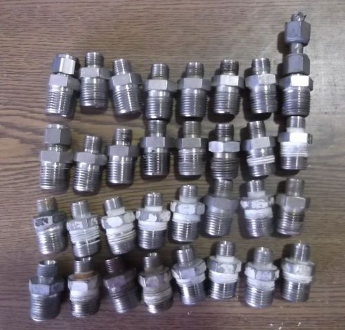 32 Swagelok, Parker, and Off Brand 3/8&#034; x 1/2&#034; male connectors 600-1-8 / 6-8 FBZ