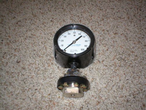 NEW, ASHCROFT DURAGAUGE PLUS 0-100 PSI DIAPHRAGM PRESSURE GAUGE WITH 4 1/2&#034; FACE