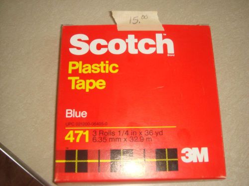 scotch plastic blue tape 3m blue 471 3 rolls 1/4 in by 36 yd