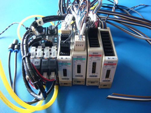 Lot of 2 smc zse3-0x-23 vj314 solenoid valve w/ 2x sunx sl-t8j, 2x sl-tp8j *s26 for sale