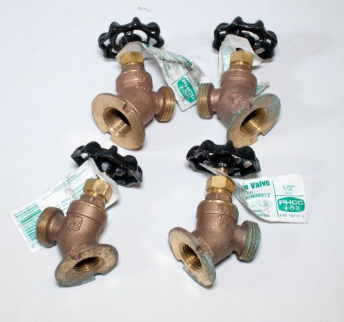 Lot of FOUR (4) Hammond Threaded Angle Lawn Valve (2)  1/2 &#034; (2)  3/4 &#034;