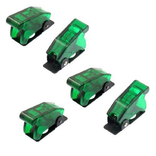 Dimart 5 Pcs 12mm Mount Dia. Transparent Green Safety Flip Cover for Toggle