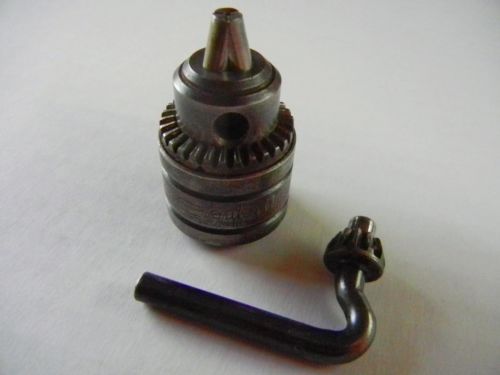 Vintage SUPREME 1/4&#034; Drill Chuck Capacity 3/8&#034;-24 THREAD w/Key B1A CHICAGO, IL