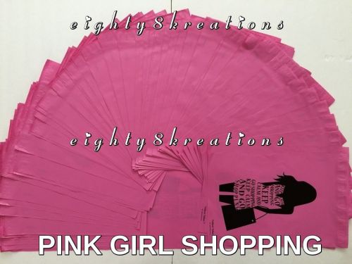 10 PINK GIRL SHOPPING 14x17.5 Flat Poly Mailers Ship Postal Pack Envelopes Bags