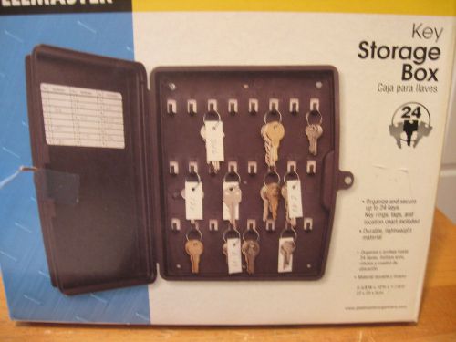 Key storage lock box 24 keys wall mount w/labels