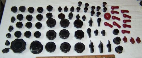 HUGE LOT OF BLACK HARD  PLASTIC KNOBS &amp; HANDLES