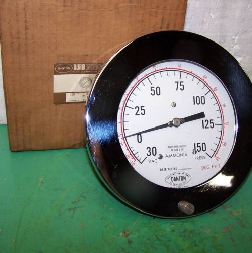 NEW DANTON DURO SERIES 100 AMMONIA VACUUM PRESSURE GAUGE SS TUBE &amp; TIP