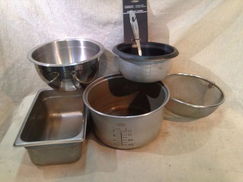 assorted lot pans sieve rice steam table 6 pcs kitchen restaurant