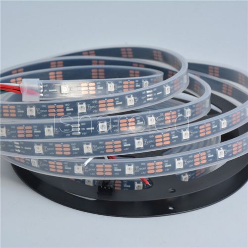 5M 30 LEDs /m WS2812B DC5V 5050 RGB SMD Digital LED Strip light IP67  black fpcb