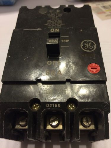 GE TEY 3 Pole 60A Breaker TEY360 480/277