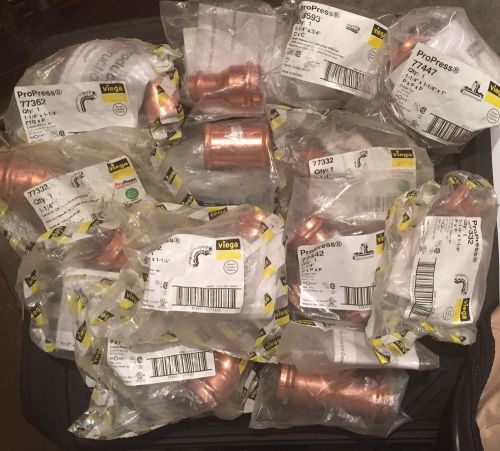 Lot of 1 1/4&#034; viega propress fittings 13 fittings in all and free shipping for sale