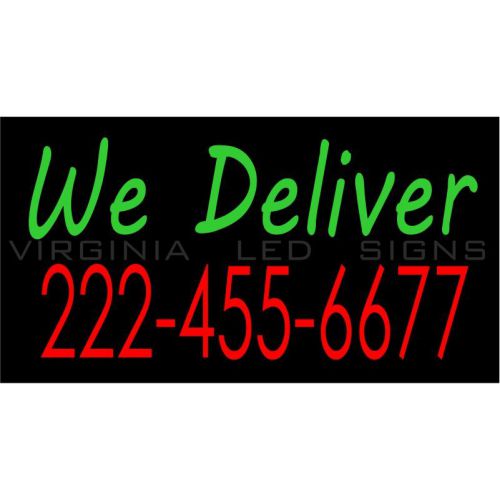 We deliver phone number led sign neon looking 30&#034;x16&#034; pizza restaurant delivery for sale