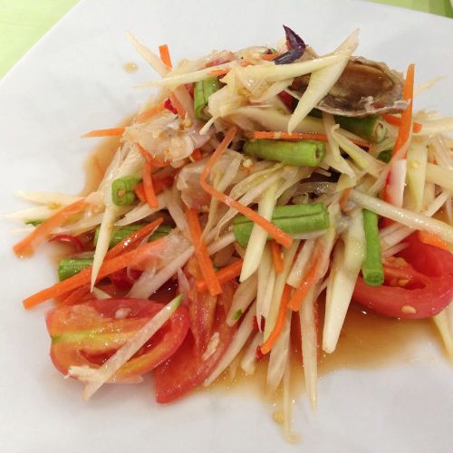 Papaya Salad DIY Recipe Eating ThaiFood Dining Cooking Lunch Free Shipping