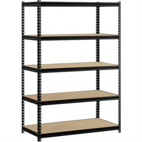 48&#034;W x 24&#034;D x72&#034;H 5-Shelf Steel Shelving, Black Holds 4000 lbs Adjustable Strong