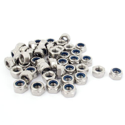 M6x1.0mm stainless steel nylock self-locking nylon insert hex lock nuts 50pcs for sale